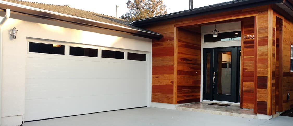 new steel flush contemporary garage door