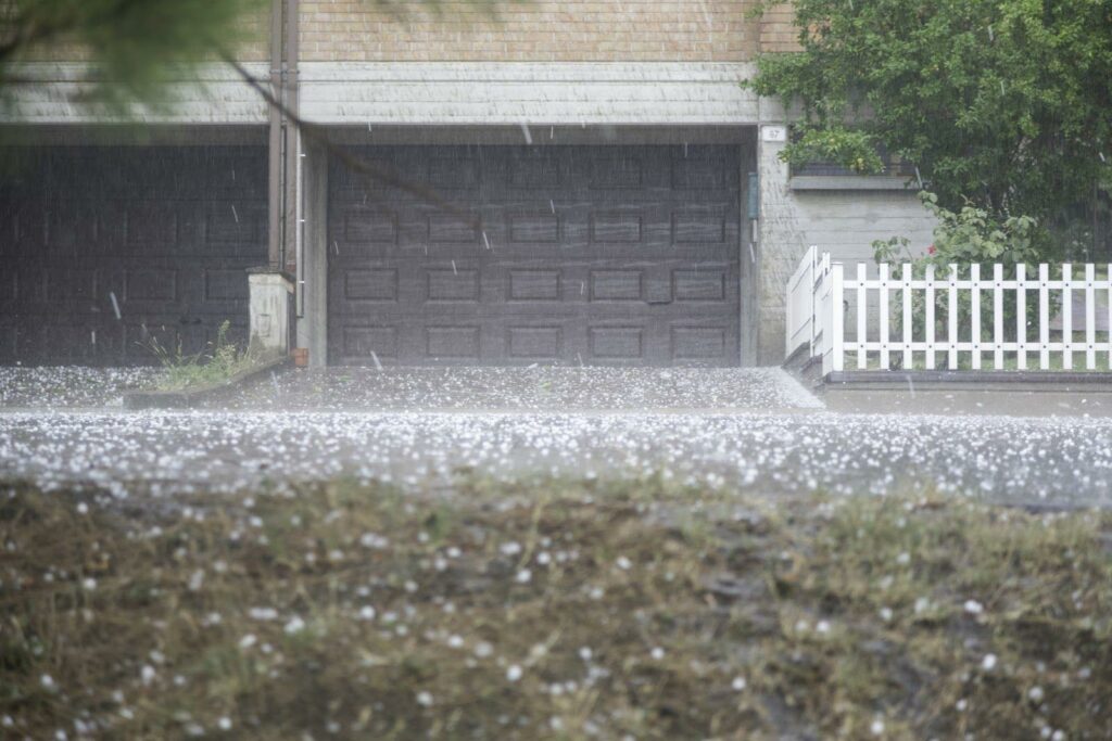 Garage Door in Hail